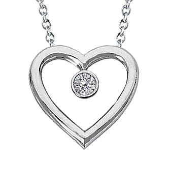 Ronde Echt Diamanten Hartvorm Hanger 0,50 Ct Witgoud 14K