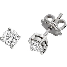 Afbeelding in Gallery-weergave laden, echte round diamant 2karaat oorbel vooraanzicht
