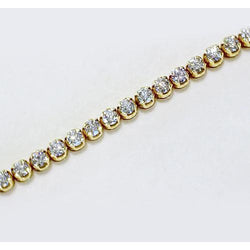 Ronde Echt Diamanten Tennisarmband 4 Karaat Geel Goud 14K