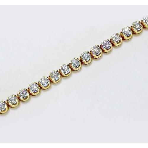 Ronde Echt Diamanten Tennisarmband 4 Karaat Geel Goud 14K