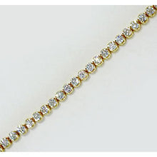 Afbeelding in Gallery-weergave laden, Ronde Echt Diamanten Tennisarmband 4 Karaat Geel Goud 14K
