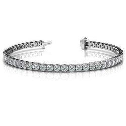 Ronde Echt Diamanten Tennisarmband 6 Karaat Witgoud 14K