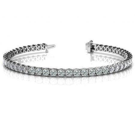 Ronde Echt Diamanten Tennisarmband 6 Karaat Witgoud 14K