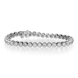 Ronde Natuurlijke uit de aarde gewonnen Diamanten Tennisarmband Kastzetting 21.70 Karaat WG 14K