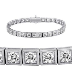 Ronde Echt Diamanten Tennisarmband Goud Wit 14K Damessieraden 3,50 Karaat