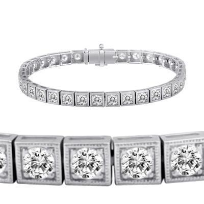 Ronde Echt Diamanten Tennisarmband Goud Wit 14K Damessieraden 3,50 Karaat