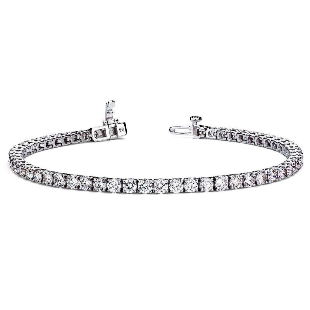 Ronde Echt Diamanten Tennisarmband Goud Wit Prachtig 5,05 Karaat