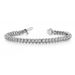 Ronde Natuurlijke uit de aarde gewonnen Diamanten Tennisarmband Massief 4 Prong Gezet Witgoud 8.80 Karaat