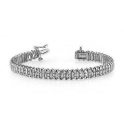 Ronde Natuurlijke Diamanten Tennisarmband Massief Goud 14K Sieraden 16 Karaat
