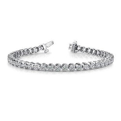 Ronde Natuurlijke uit de aarde gewonnen Diamanten Ronde Tennisarmband Prong Gezet 10.10 Karaat WG 14K