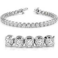 Ronde Echt Diamanten Tennisarmband Wit Goud 14K Damessieraden 5,75 ct