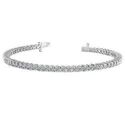 Ronde Echt Diamanten Tennisarmband Witgoud 14K Prong Set 5,30 Karaat