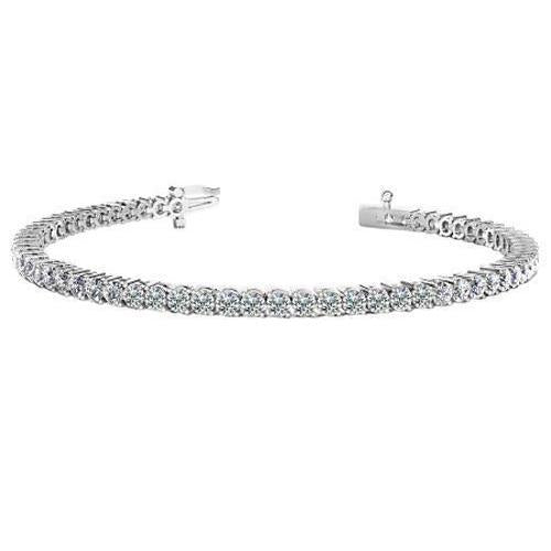 Ronde Echt Diamanten Tennisarmband Witgoud 14K Prong Set 5,30 Karaat