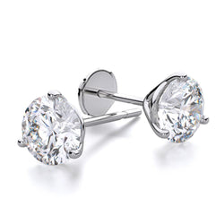 Ronde Echt Diamond Stud Dames Oorbel 2 Karaat Wit Goud 14K