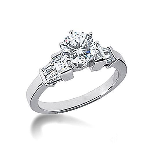Ronde En Stokbrood Echt Diamanten Verlovingsring Wit Goud 1,60 Karaat Nieuw