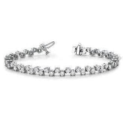 Ronde Fijne Echt Diamanten Tennisarmband Massief WG 14K 6,48 Ct