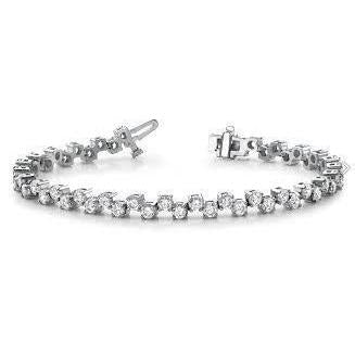Ronde Fijne Echt Diamanten Tennisarmband Massief WG 14K 6,48 Ct