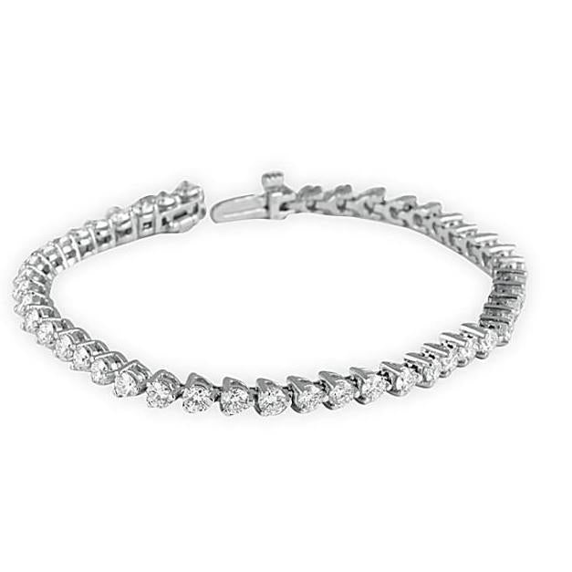 Ronde Geslepen 5,40 karaat Griffenset Echt Diamanten Tennisarmband Wit Goud - harrychadent.nl