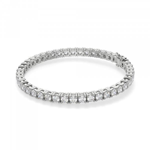 Ronde Geslepen 5,40 karaat Sprankelende Echt Diamanten Tennisarmband Wit Goud - harrychadent.nl