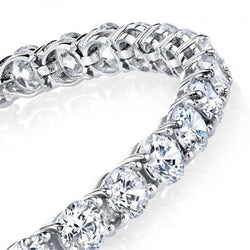 Ronde Geslepen 6-Karaats Sprankelende Echt Diamanten Tennisarmband Wit Goud 14K