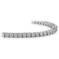 Ronde Geslepen 6 Ct Echt Diamanten Tennisarmband Massief Witgouden Sieraden