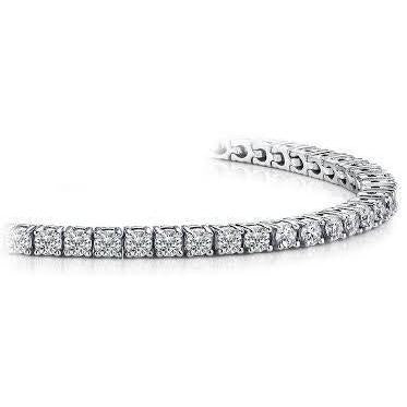 Ronde Geslepen 6 Ct Echt Diamanten Tennisarmband Massief Witgouden Sieraden