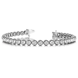 Armband met Ronde Briljant Geslepen Diamanten in Kastzetting, 7.60 Karaat, Natuurlijk uit de Aarde Gewonnen, 14K Witgoud