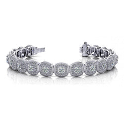 Rond Geslepen Natuurlijke Diamant Antieke Stijl Dames Tennisarmband Goud 10 Karaat