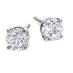 Rond Geslepen Gecertificeerde Natuurlijke Echte (Niet Labgekweekt) Diamanten Oorknoppen Solitaire 3 Karaat Witgoud 14K