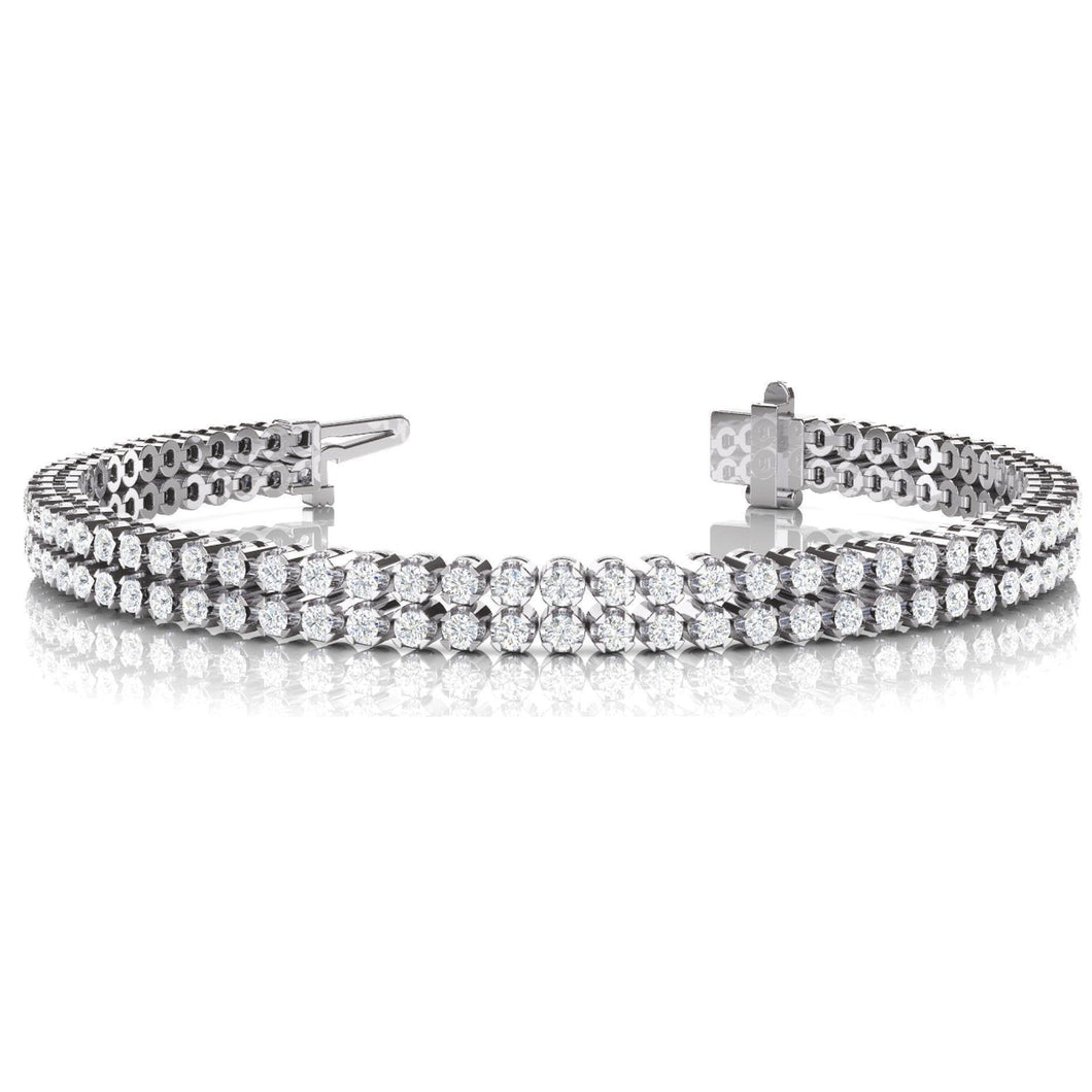 Ronde Geslepen Echt Diamanten Tennisarmband 6,60 Karaat Witgoud 14K