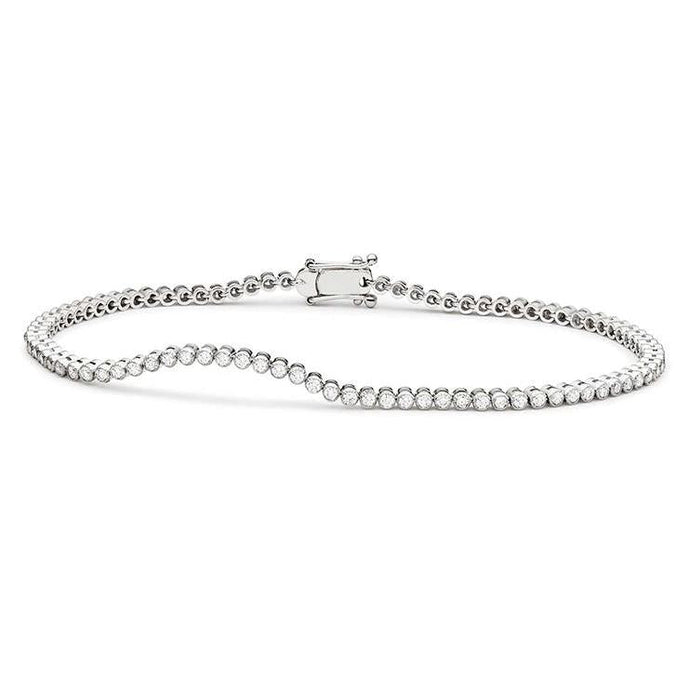 Ronde Geslepen Echt Diamanten Tennisarmband Dames Gouden Sieraden 2,40 Karaat