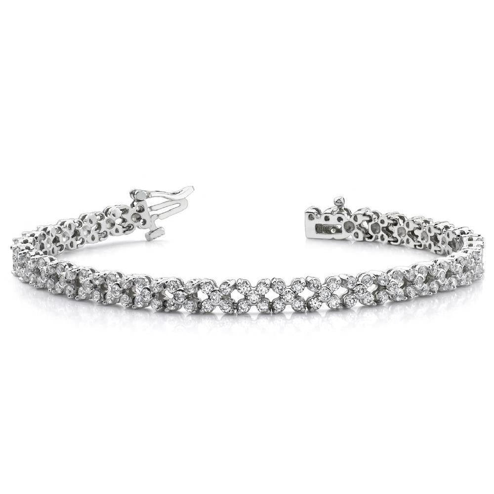 Ronde Geslepen Echt Diamanten Tennisarmband Massief Witgouden Sieraden 5 karaat - harrychadent.nl