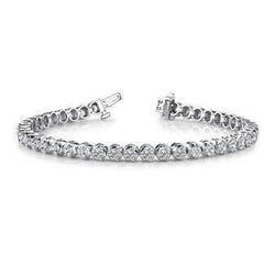 Rond Geslepen Natuurlijke uit de a aarde gewonnen Diamanten Tennisarmband Sieraden Witgoud 14.45 Karaat