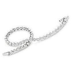 Ronde Briljant Geslepen Natuurlijke uit de aarde gewonnen Diamanten Tennisarmband Witgoud 9 Karaat