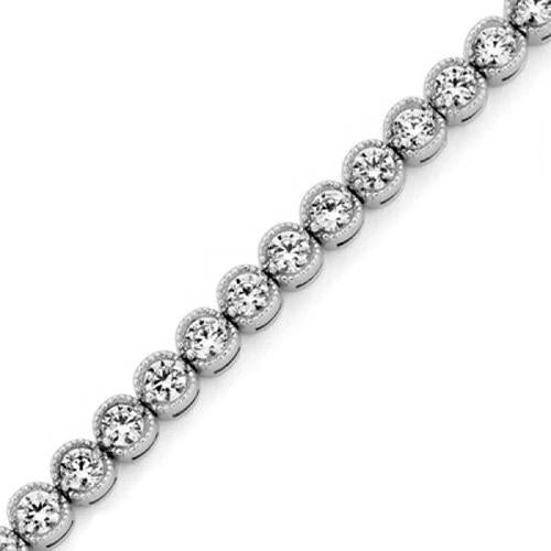 Ronde Geslepen Fijne Echt Diamanten Tennisarmband Witgouden Fijne Sieraden 6 Ct