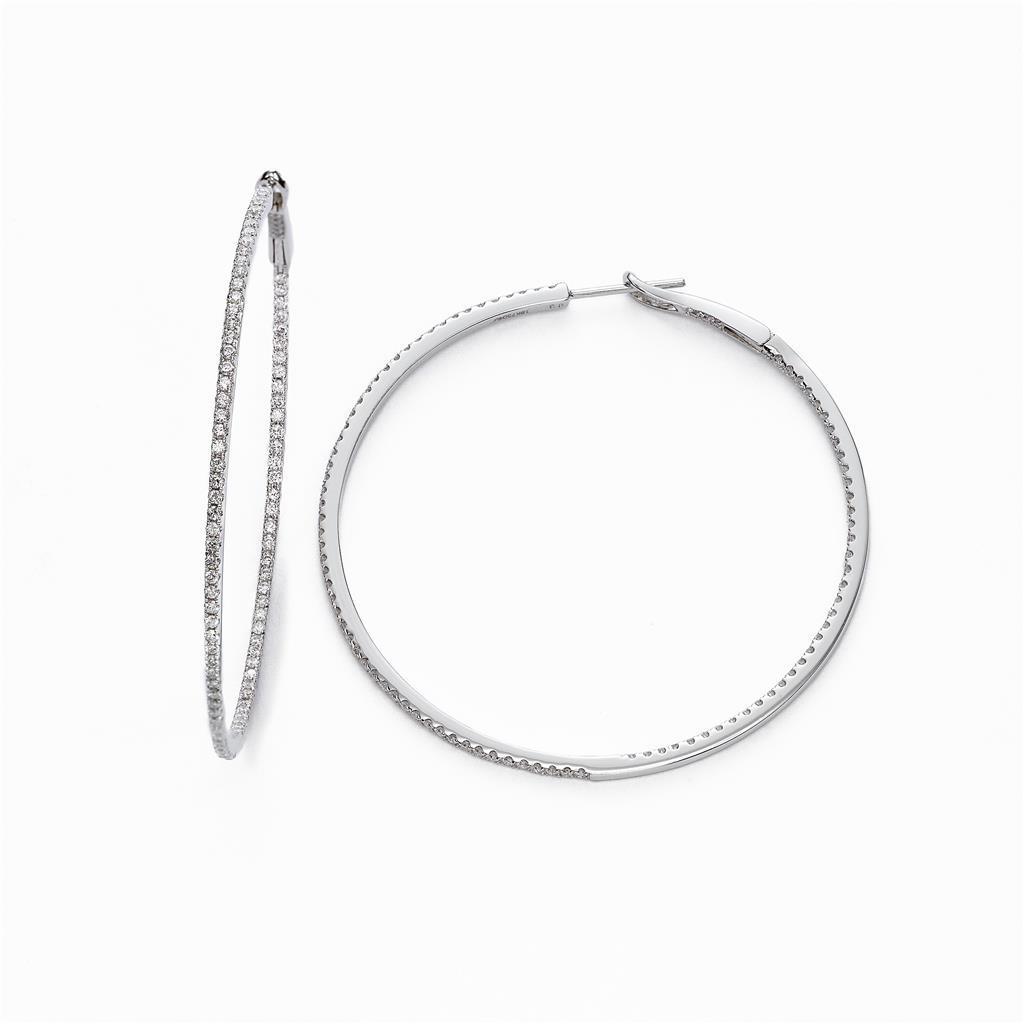 Ronde Geslepen Kleine 1,80 ct Echt Diamanten Dames Hoepel Oorbellen Wit Goud 14K - harrychadent.nl