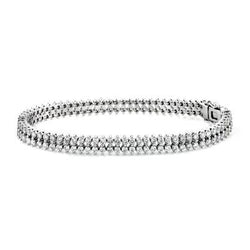 Ronde Prong Gezet Natuurlijke Diamanten Tennisarmband Witgoud