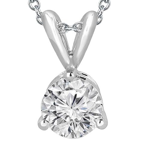 Ronde Solitaire Echt Diamanten Halsketting Hanger 1,50 Karaat Witgoud 14K