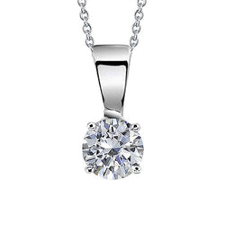 Ronde Solitaire Labgekweekt Diamanten Hanger Ketting 2.50 Karaat Witgoud 14K