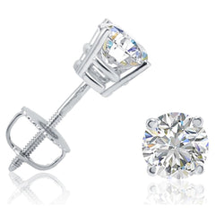 Natuurlijke Diamanten Oorbel 3.50ct - Witgoud 14K