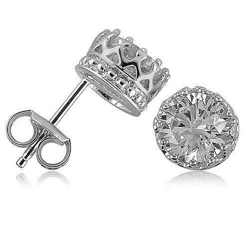 Ronde Stud Echt Diamond Earring 2 Karaat Wit Massief Gouden Sieraden