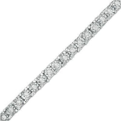 Ronde Tennis Armband Met Echt Diamant Geslepen Montage 6 Karaat Witgouden Sieraden
