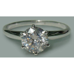 Ronde Vorm Echt Diamanten Dames Solitaire Ring 1,57 Ct. Wit Goud