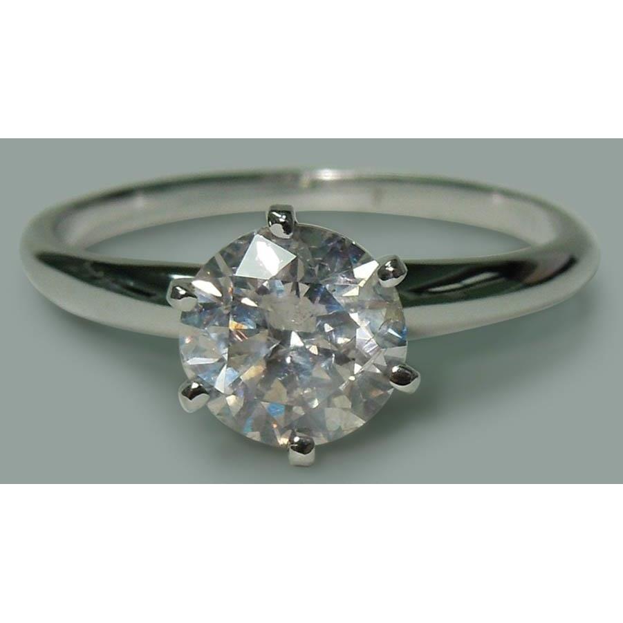 Ronde Vorm Echt Diamanten Dames Solitaire Ring 1,57 Ct. Wit Goud
