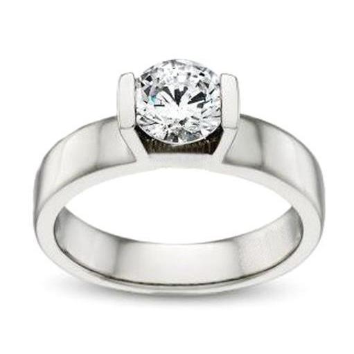 Ronde Vorm Echt Diamanten Verlovingsring 1 Karaat Witgoud 14K