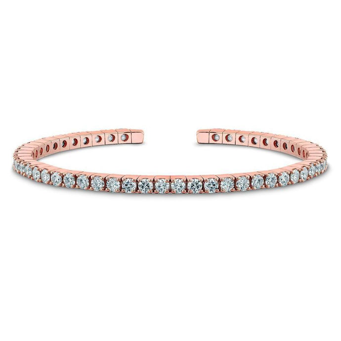 Rose Gold 14K Round Cut 7.80 karaat diamanten tennisarmband - harrychadent.nl