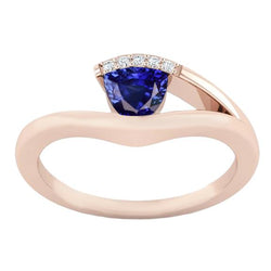 Rose Gold Diamond Jewelry Triljoen diepblauwe saffier ring 1,50 karaat