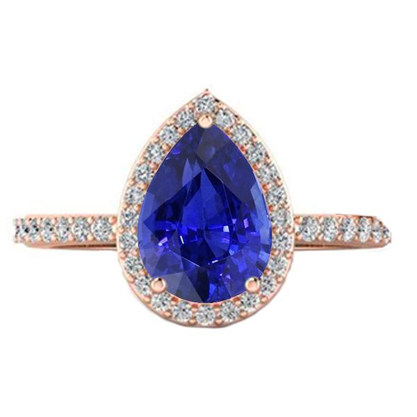 Rose Gold Halo Srilanka Sapphire Ring & Diamanten Sieraden 4 Karaat - harrychadent.nl