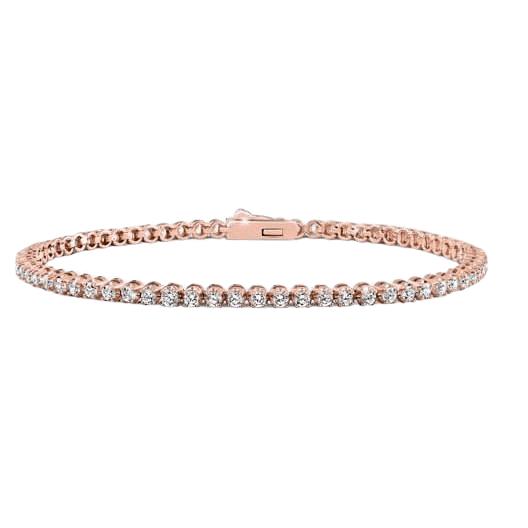 Rose goud 4,55 karaat ronde geslepen sprankelende diamanten tennisarmband - harrychadent.nl