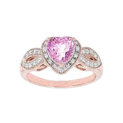Rosé gouden hart Kunziet met ronde diamanten 13,10 ct. Dames Ring